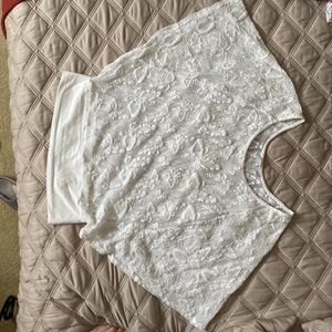 Anne Fontaine white butterfly lace banded top Style name - “AMANY” Size 42